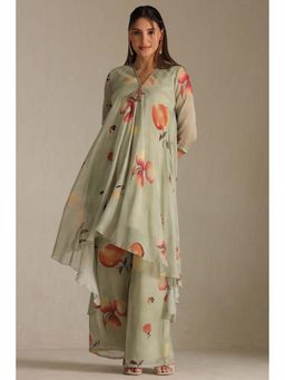 Soch - Sap Green Chiffon Floral Print Co-Ord Set