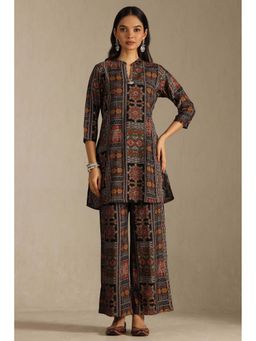 Soch - Black Viscose Muslin Ethnic Motifs Co-Ord Set