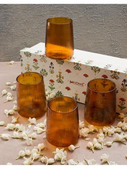 Fabindia - Yellow Hamza Blown Glass (Pack of 4)