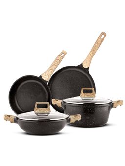 Bergner - Sienna Elite 6 Pcs Non-Stick Cookware Set - Induction Bottom
