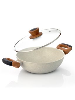 Bergner - Ivory Granite Non-Stick 24Cm/2.5L Kadai - Induction Bottom