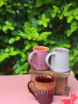 WEAVING HOMES - Cheerful Sip Mugs Drinkware Mug 210ml (Pack of 3)