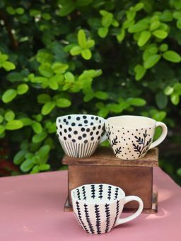 WEAVING HOMES - Cheers To Coffee Mugs Drinkware Mug 220ml (Pack of 3)