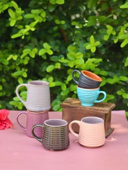 WEAVING HOMES - Tea & Coffee Sip Mugs Drinkware Mug 210ml (Pack of 6)