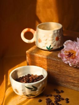WEAVING HOMES - Set Of 2 - Daisy Bloom Mug & Bowl Set Drinkware Mug 250ml