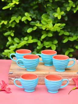 WEAVING HOMES - Sky Torrent Chai Cup Drinkware Mug 170Ml (Pack Of 6)