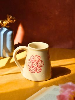 WEAVING HOMES - Red Floral Embrace Mug Drinkware Mug 250ml