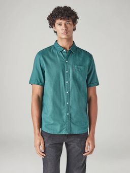 Levi's - Teal Solid/Plain Casual Shirt