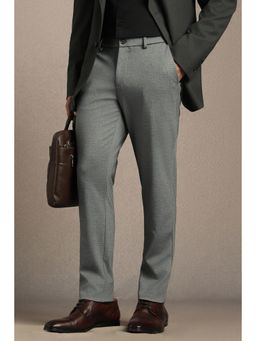 Louis Philippe - Grey Solid/Plain Formal Trousers