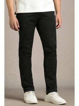 Louis Philippe - Black Solid/Plain Casual Trousers