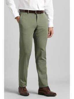 Simon Carter - Olive Solid/Plain Formal Trousers