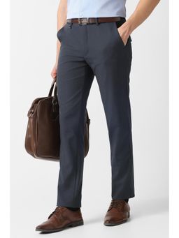 Van Heusen - Navy Blue Textured Formal Trousers