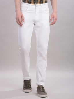 CRIMSOUNE CLUB - Men White Cotton Blend Jeans
