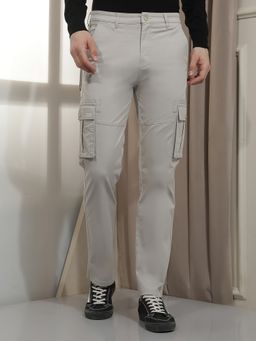 CRIMSOUNE CLUB - Men Grey Cargo Pants
