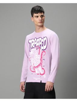 Bewakoof - Men's Purple Trapped Graphic Printed T-shirt