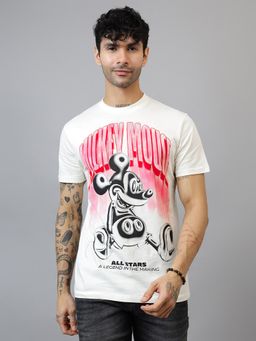 Free Authority - Men Off White Graphic Regular Fit T-Shirt