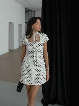 Loveable Creations By Muskan - White Dot Affair Dress