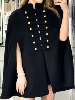 Loveable Creations By Muskan - Black Kareena Cashmera Wool Cape