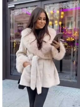 Loveable Creations By Muskan - Cream Oslo Fur Coat