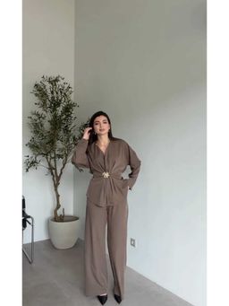 Loveable Creations By Muskan - Brown Raven Knot Co-Ord Set