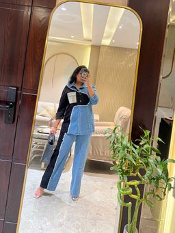 Loveable Creations By Muskan - Black Raza Luxe Denim Co-Ord Set