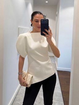 Loveable Creations By Muskan - White Zyra Sculpt Top