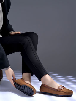 Shoetopia - Upper Suede Detailed Tan Loafers for Women