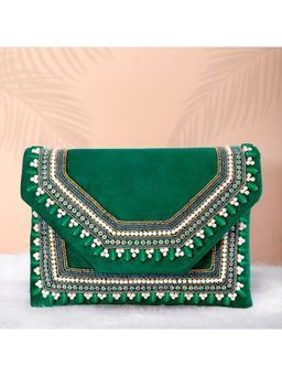 Peora - Clutch Womens Purse Bridal Bag for Detachable Strap Evening Sling Bag - Green-C58Grn