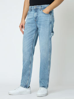 Pepe Jeans - Blue Solid Cotton Regular Jeans