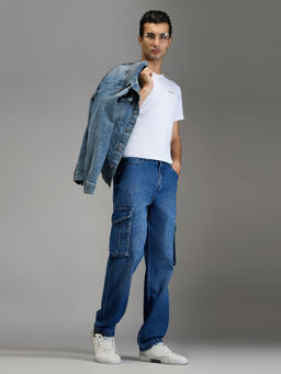 Pepe Jeans - Blue Solid Cotton Regular Jeans