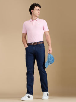 Pepe Jeans - Blue Solid Cotton Blend Straight Jeans