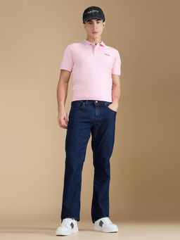 Pepe Jeans - Blue Solid Cotton Blend Bootcut Jeans