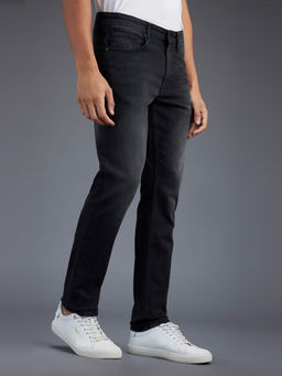 Pepe Jeans - Black Solid Cotton Blend Slim Jeans