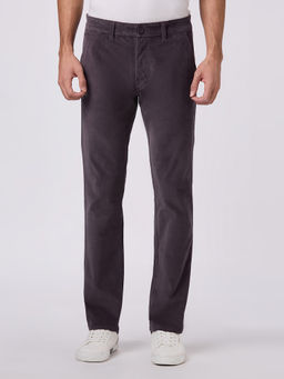 Pepe Jeans - Grey Solid Cotton Blend Regular Trouser