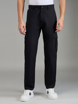 Pepe Jeans - Black Solid Cotton Regular Cargo