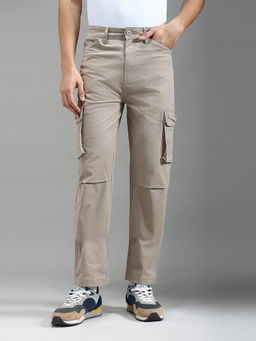 Pepe Jeans - Beige Solid Blended Regular Cargo
