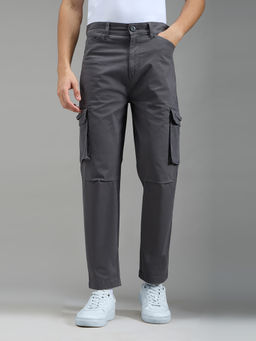 Pepe Jeans - Grey Solid Blended Regular Cargo