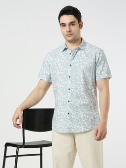 Pepe Jeans - Blue Floral Cotton Regular Shirt