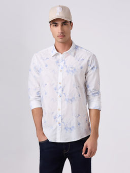 Pepe Jeans - White Abstract Cotton Regular Shirt