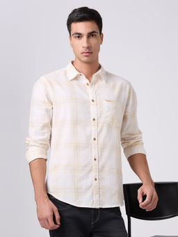 Pepe Jeans - Beige Checks Cotton Regular Shirt