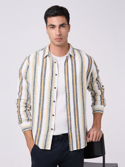 Pepe Jeans - Yellow Stripes Cotton Regular Shirt