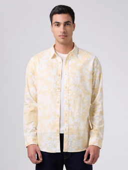 Pepe Jeans - Beige Floral Cotton Regular Shirt