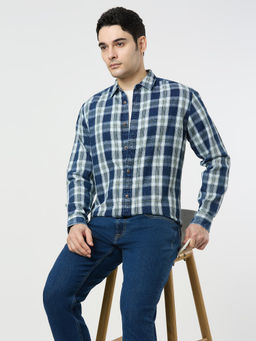 Pepe Jeans - Blue Checks Cotton Regular Shirt