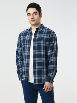 Pepe Jeans - Blue Checks Cotton Regular Shirt