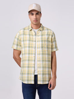Pepe Jeans - Yellow Checks Cotton Regular Shirt