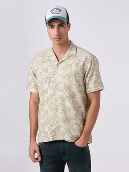 Pepe Jeans - Beige Printed Cotton Relaxed Shirt