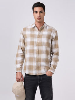 Pepe Jeans - Beige Checks Cotton Regular Shirt