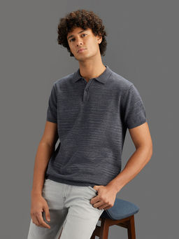 Pepe Jeans - Grey Solid Cotton Blend Regular Polo T-Shirt