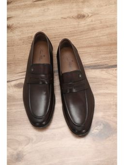 Louis Philippe - Solid Brown Formal Slip Ons