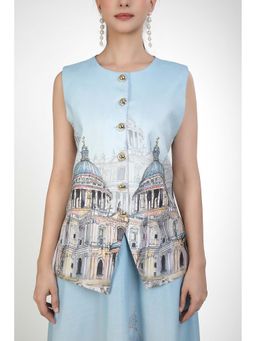 Kovet - Blue Azure Dome Digital Print Vest Top